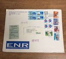 Air Mail Brief USA 1990 nach Schweiz: 10x 25c Sondermarken