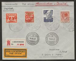 Flugpost Schweiz 1927 Niederlande Amsterdam Zürich Luftpost