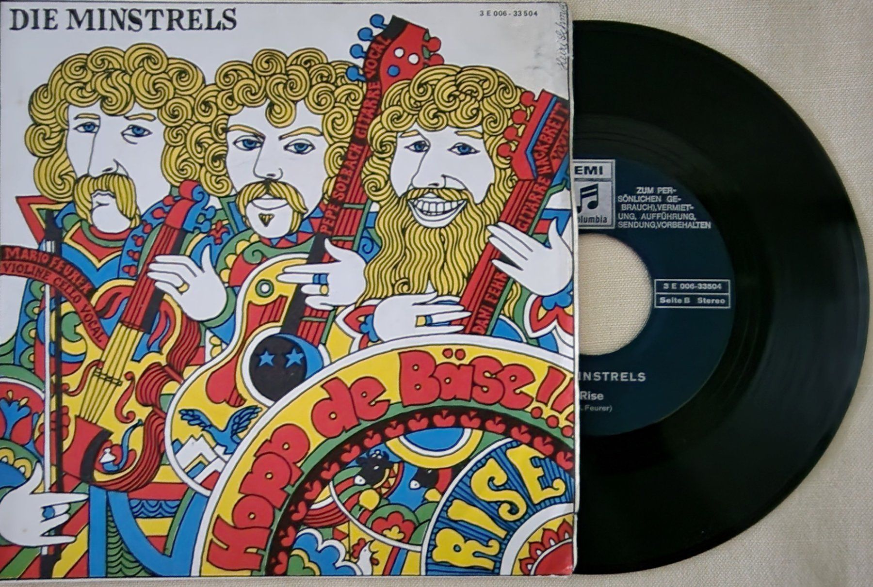Schallplatten: Die Minstrels Single – Hopp de Bäse!!! / Rise – Gebraucht aus Root von atelier22