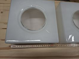 Leuchte Lampen Glas eckig 21x21cm 2 Stück