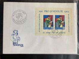 Schweiz 1962 Ersttagsbrief Block Pro Juventute 50 J.Jubiläum
