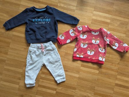 Babykleider Set, Grösse 80, 3-teilig, Pullover, Hose
