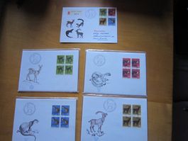 PJ 1967 FDC Serie und 4er auf Spezielle Couverts
