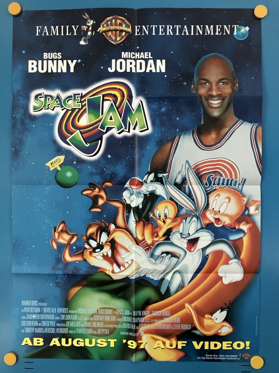 Poster & Bilder: Space Jam Poster von 1997 mit Michael Jordan & Bugs Bunny – Neu (gemäss Beschreibung) aus Lausen von Indexvision