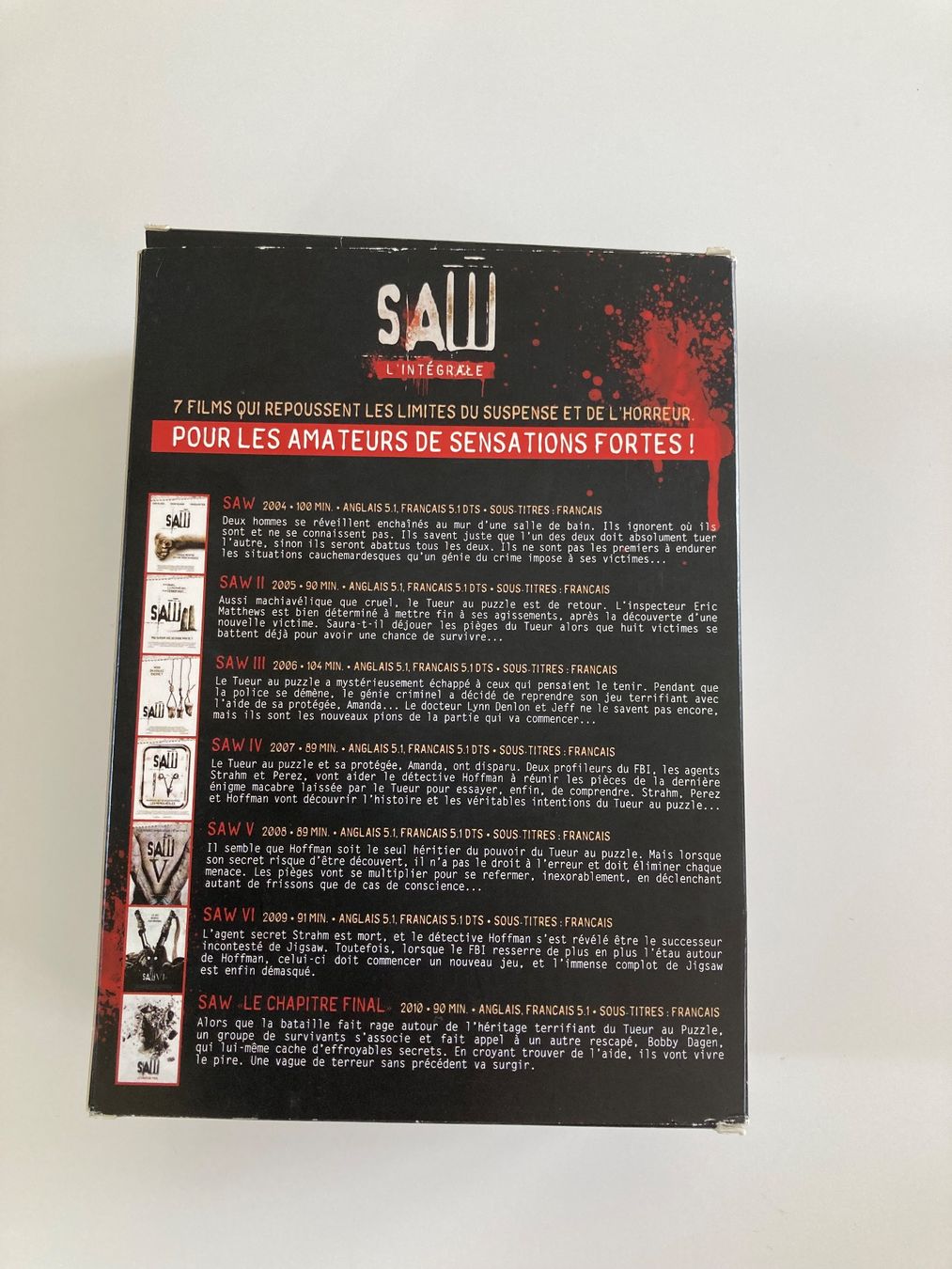 Tutti i DVDs: Saw L'Intégrale Coffret 7 DVD top – Usato da Bassecourt venduto da CALUMET-X 1