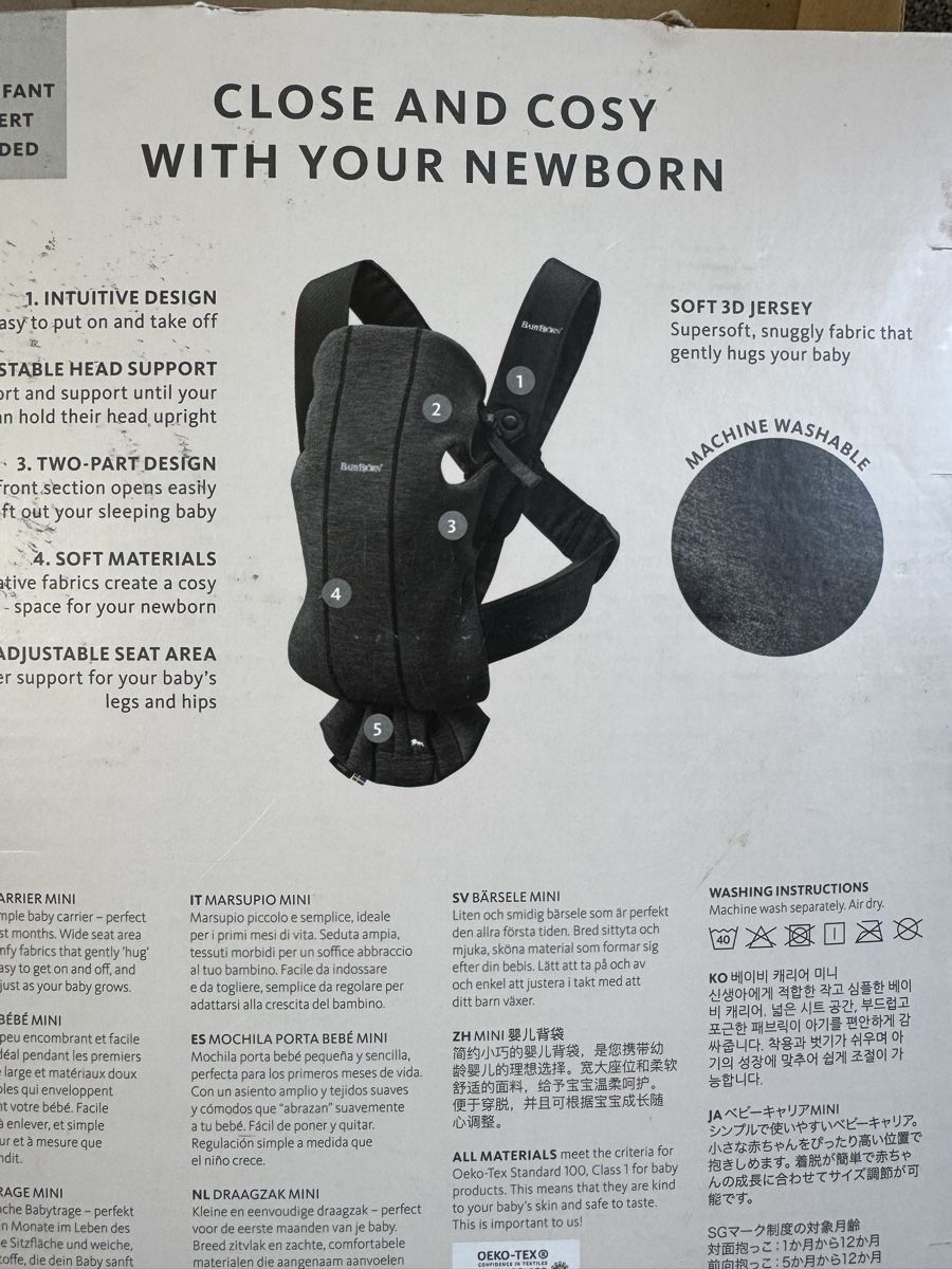 Babybjörn Marsupi portabebè: Babybjörn Carrier Mini Soft Jersey grau. – Usato da Steinhausen venduto da Alinaene 2