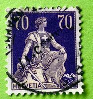 Nr.162 Sitzende Helvetia mit Schwert  GESTEMPELT   