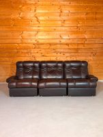 Vintage Modular Leder Sofa 3-Sitzer in braun aus den 70/80er