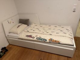 Bett weiss mit Stauraum gebraucht guter Zustand