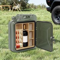 Kanister Bar aus Metall, abschließbare Minibar mit Holz