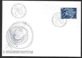 Sonderbrief Eröffnung Planetarium Luzern 1.7.1969 Hans Erni