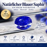 Natürlicher Blauer Saphir  – 6 ct. – Oval facettiert
