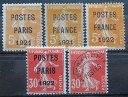 Frankreich Vorausentwertungen Mi Nr. 140 und 142 V, 1'800 E