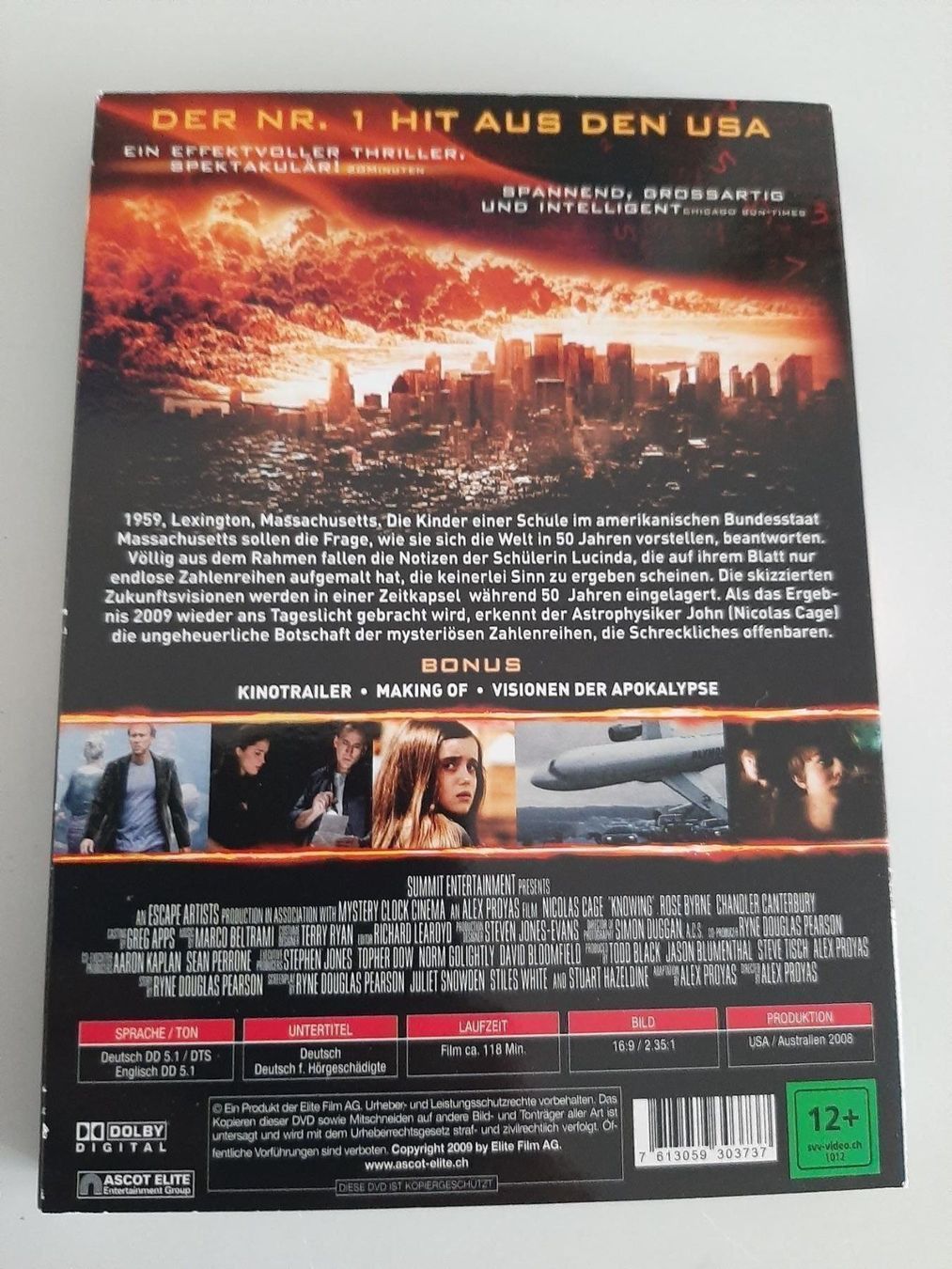 Tutti i DVDs: Knowing. Von Alex Proyas. – Nuovo (secondo la descrizione) da Urtenen-Schönbühl venduto da Kahru 1