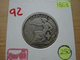 (92)  2 Franken  1863