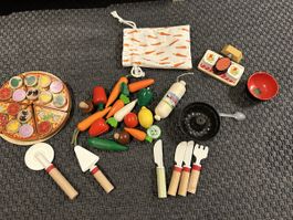 Wooden Play Food Pizza Veggies Sushi Kitchen Toys Set 🍕🥕🍣