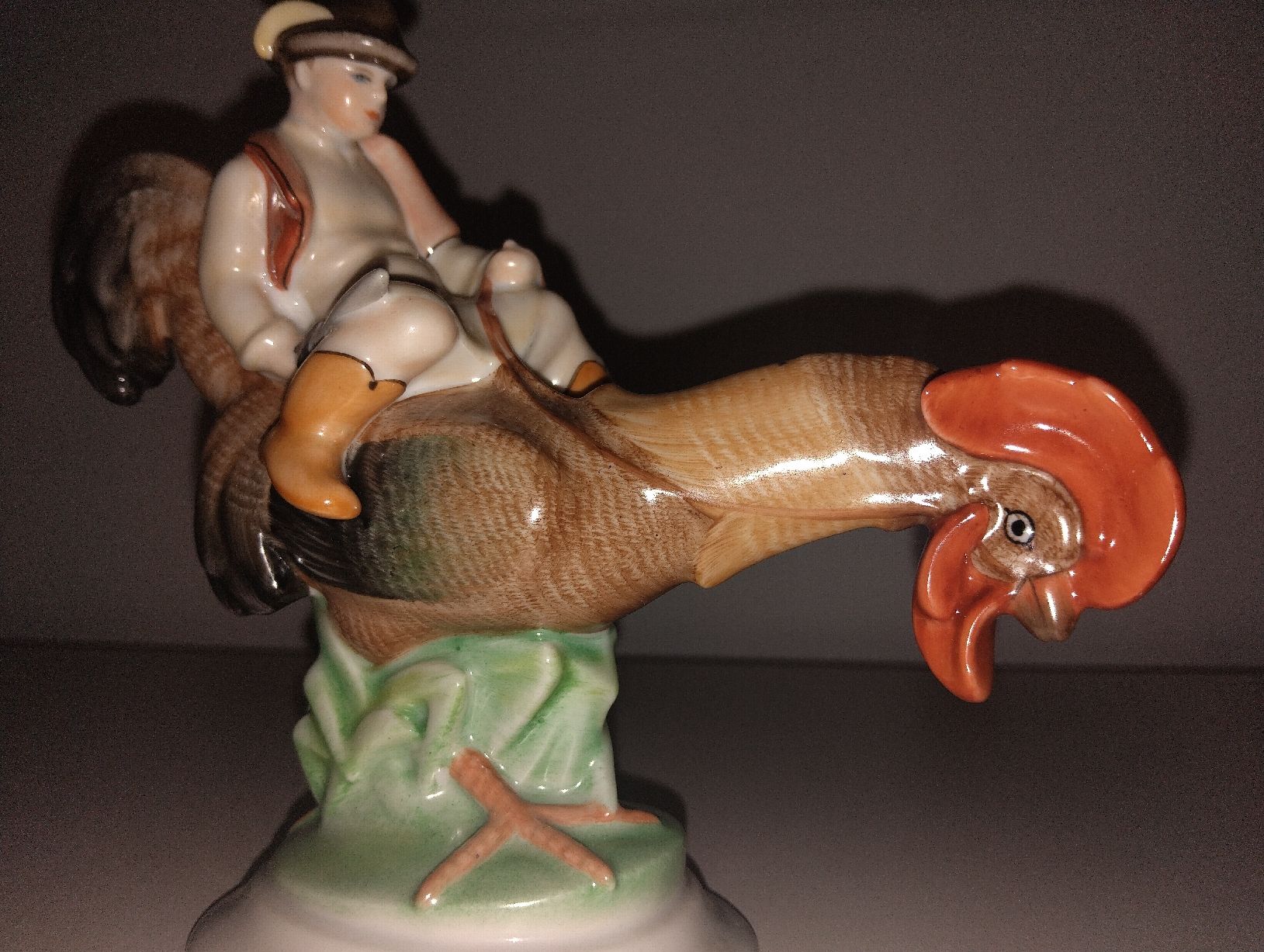 Herend Statuette: Reiter auf Hahn Herend – Usato da Winterthur venduto da tst_twx7 1