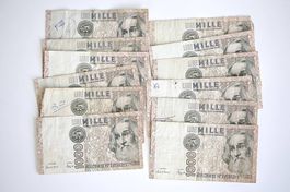 Mille Lire Banknoten Italia