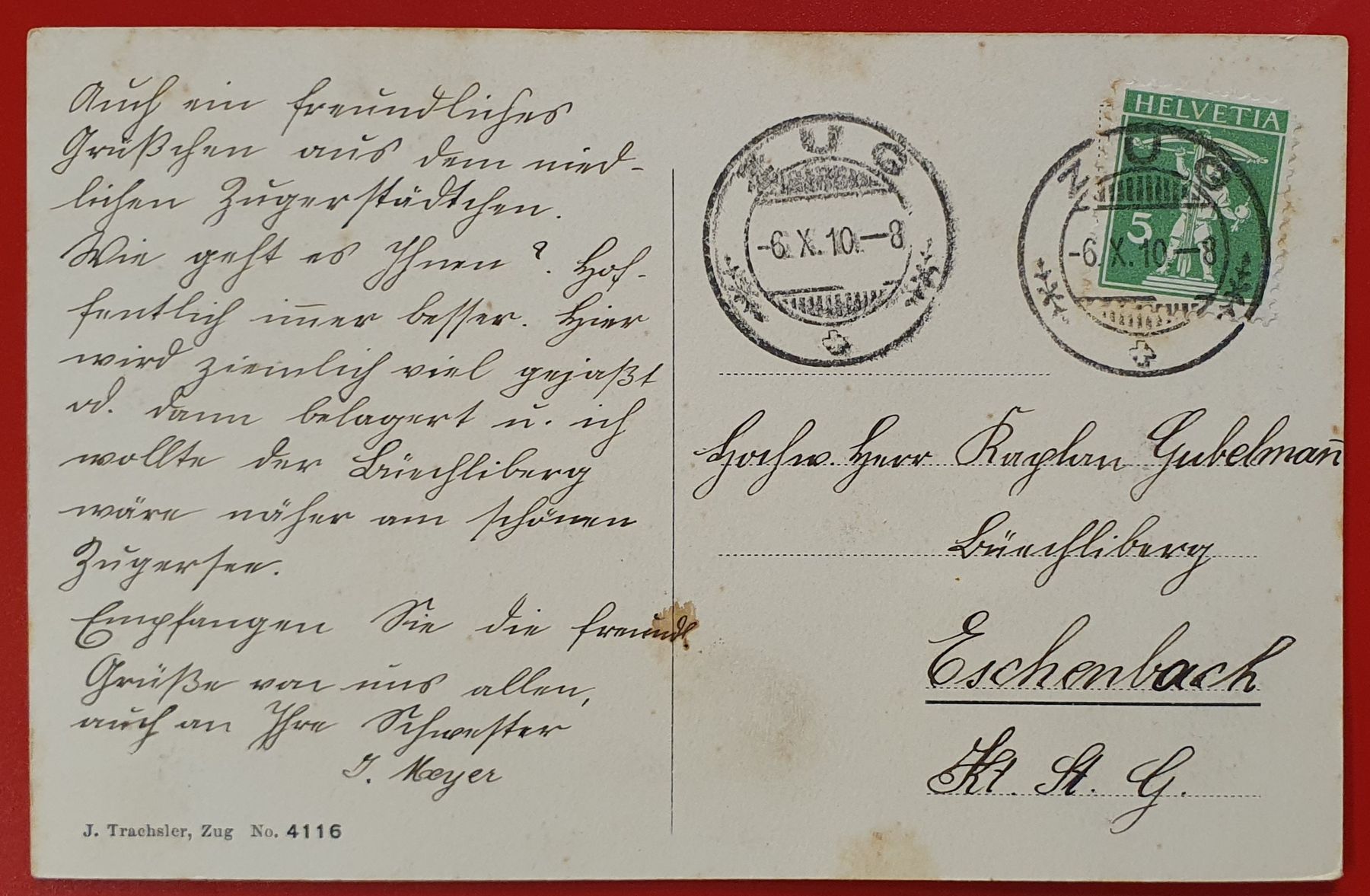 Cartoline postali: Zug 1910 - Altstadt – Usato da Kreuzlingen venduto da Rschweiz1 1