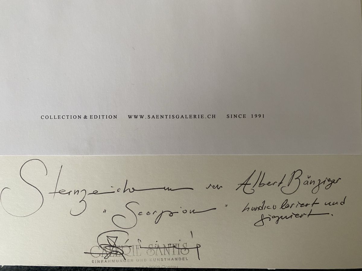 Dipinti: ALBERT BÄNZIGER CH  SKORPION STERNZEICHEN – Usato da St. Gallen venduto da Goldband 5