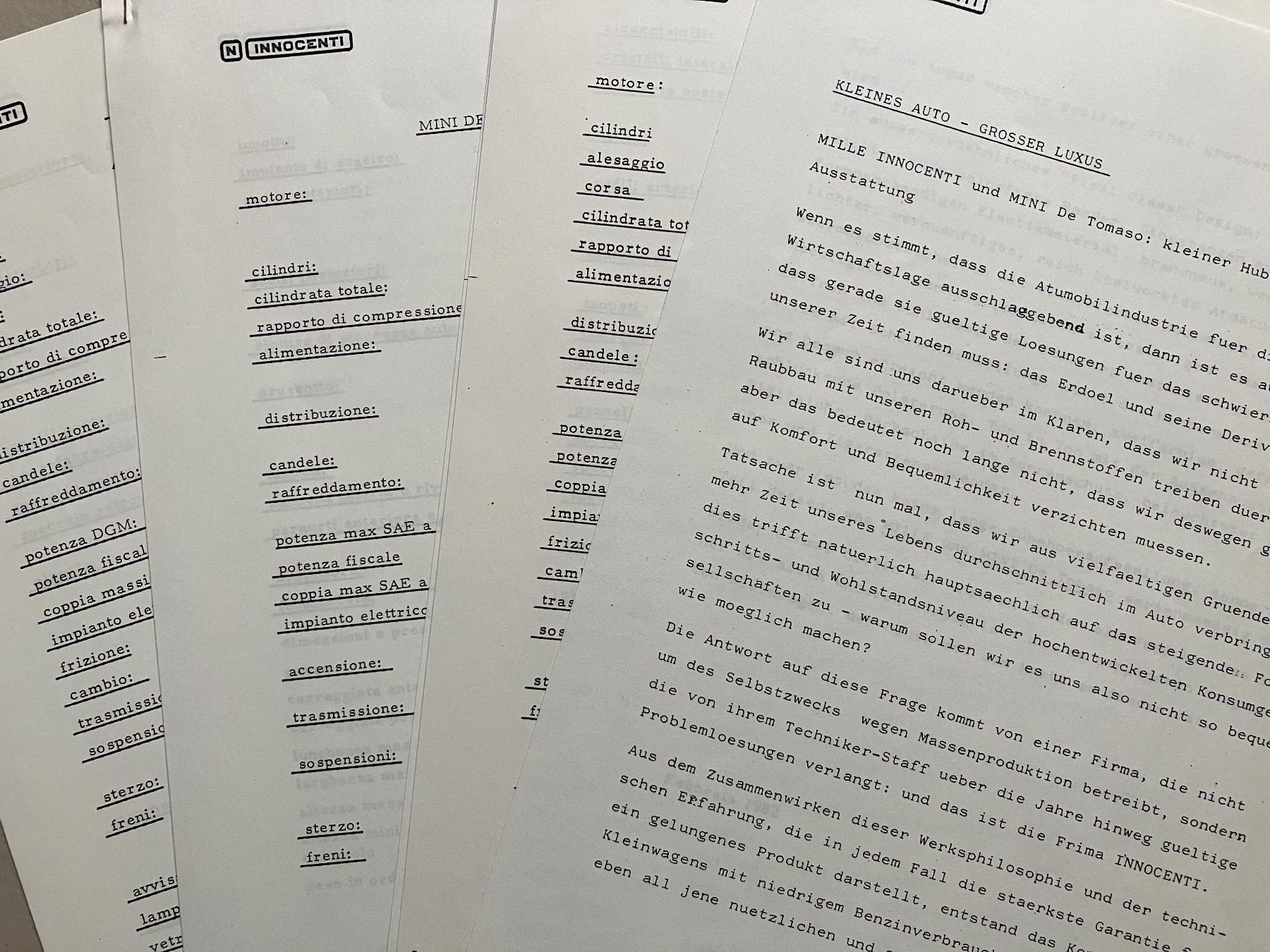Innocenti Automobili: Innocenti De Tomaso - CH-Original Prospekt & Pressedoku. – Nuovo (secondo la descrizione) da Malans GR venduto da Chueche427 7
