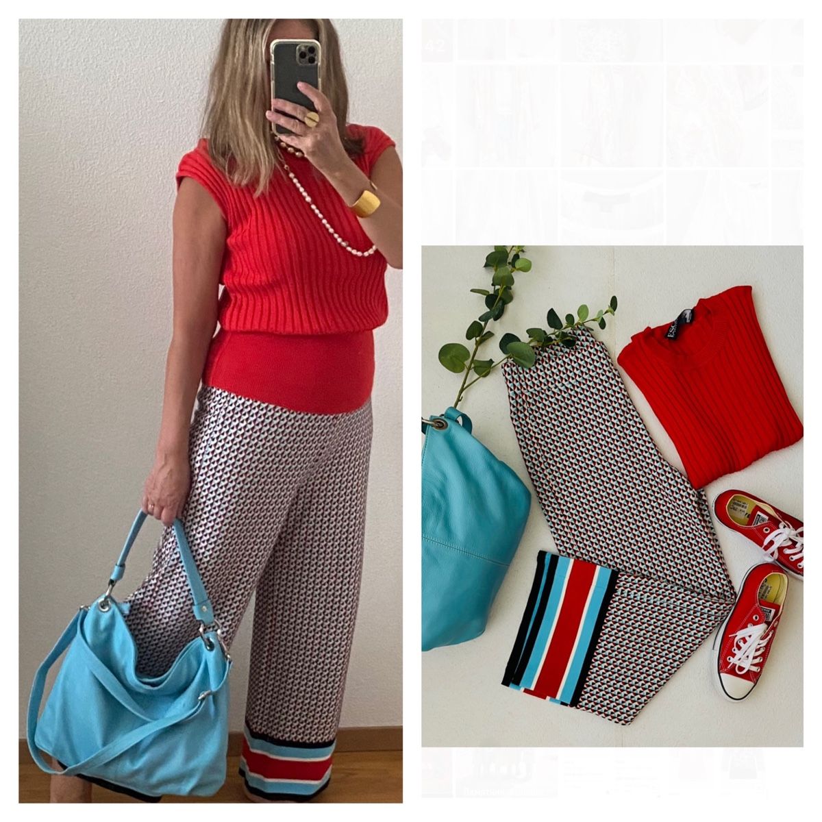 Marc Cain Lotti di vestiti: Set: MARC CAIN Strickhose Gr.3 ESKADA Strickoberteil, Tasche – Usato da Affoltern am Albis venduto da Elenaki67 1