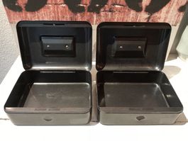 2 Metallkassen, Aufbewahrungsboxen, Vintage Kassen,