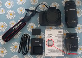 Canon EOS 2000D Kit + 2 Objektive + 64GB SD-Karte