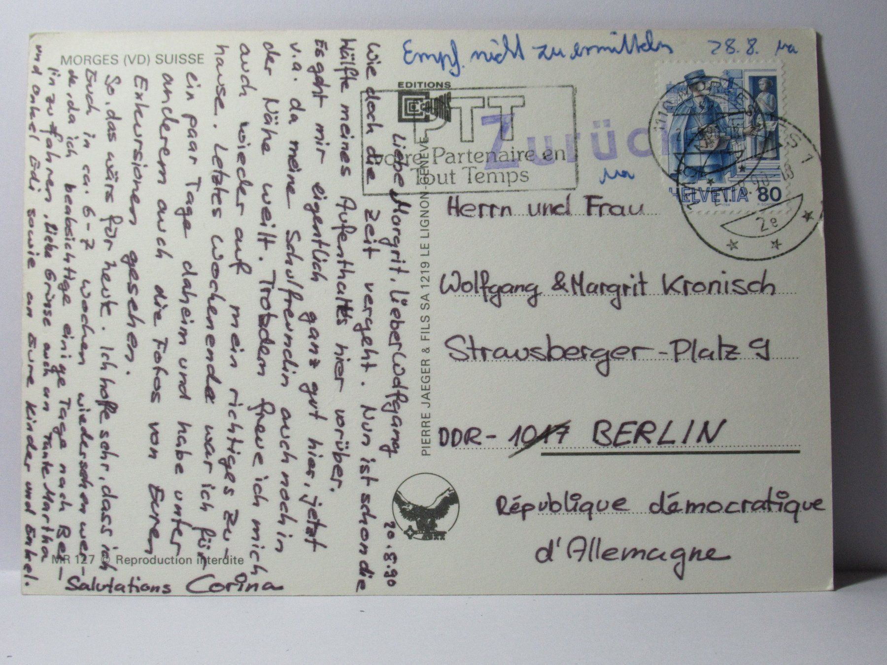 Ansichtskarten: Morges – Gebraucht aus Grenchen von frechri 1