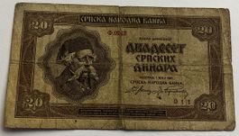 Serbien 20 Dinara 1941