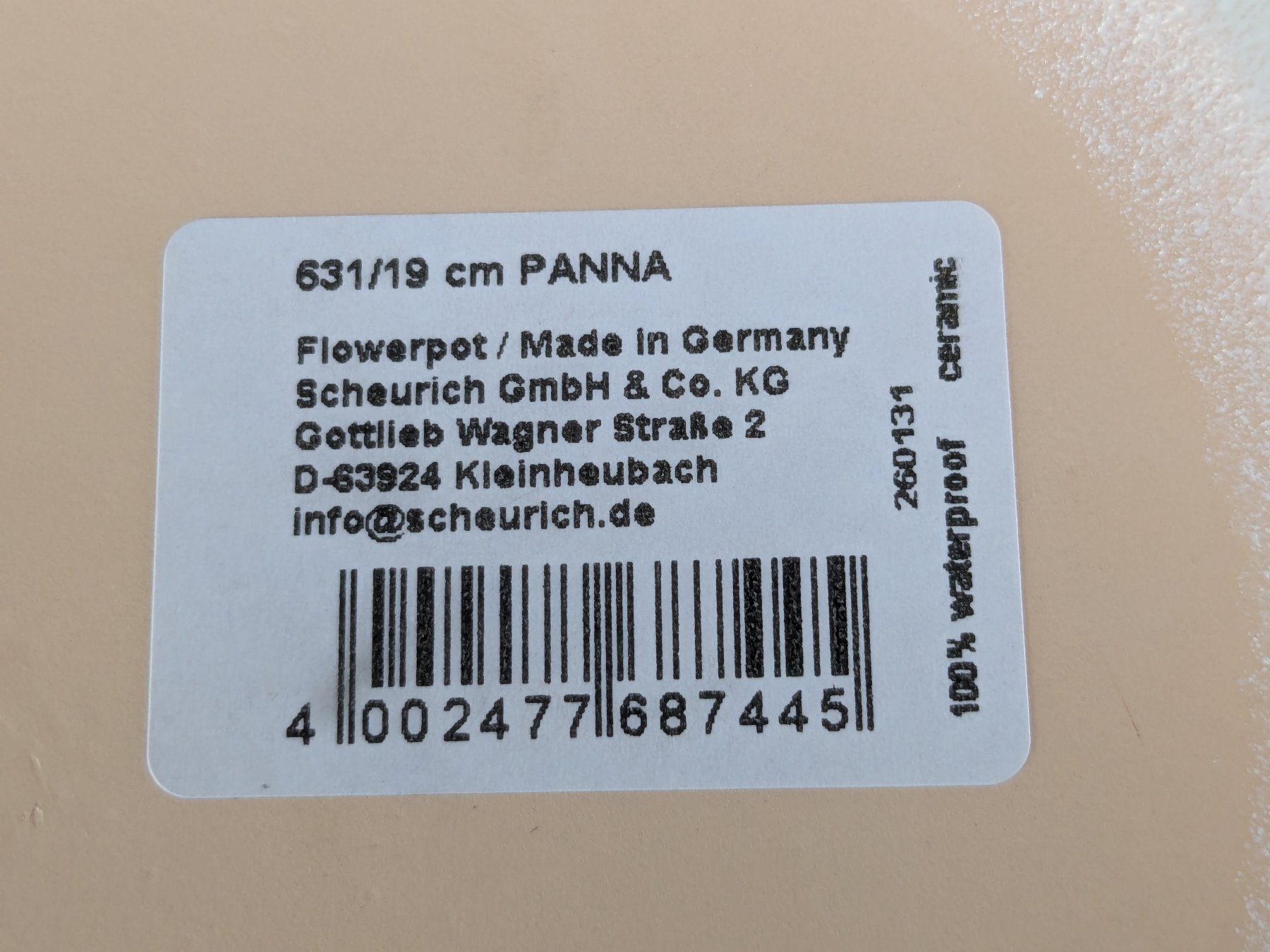 Blumentöpfe: SCHEURICH Blumentopf Panna – Neu (gemäss Beschreibung) aus Dintikon von Restwert_Dintikon 6