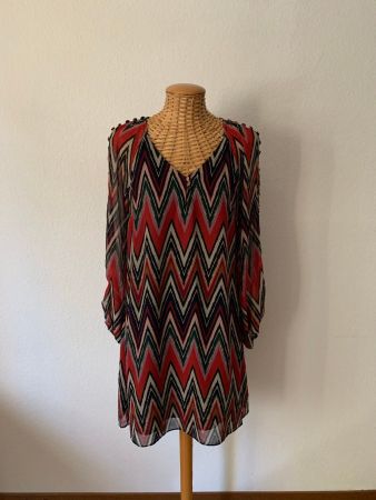 TAYLOR - Chiffon Kleid gemustert S