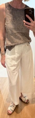 NILE Top XS 100% Leinen mit filigraner Stickerei