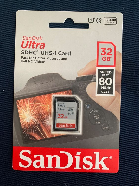 SanDisk ULTRA 32 GB SDHC UHS-I Card (Neu und originalverpackt) in ...