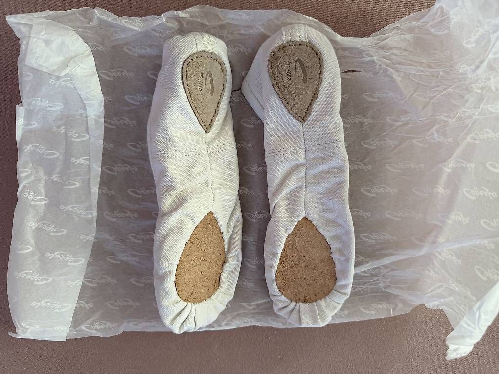 Scarpe da uomo: Chaussons de danse blancs Capezio 2039 taille 10.5M – Nuovo e nell'imballaggio originale da Colombier NE venduto da Nikkon 2