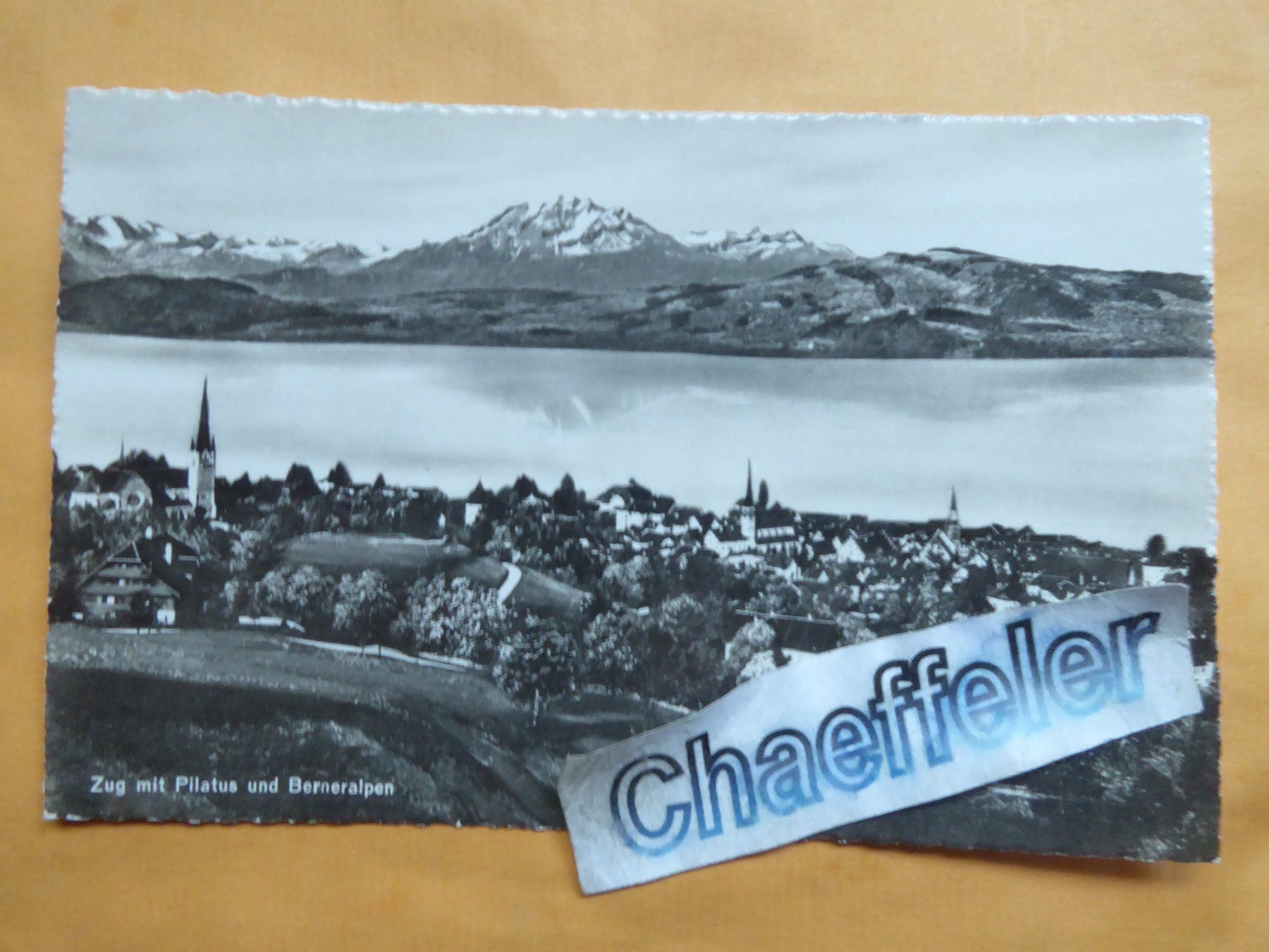 Ansichtskarten: Zug mit Pilatus und Berneralpen – Gebraucht aus Zürich von Chaeffeler