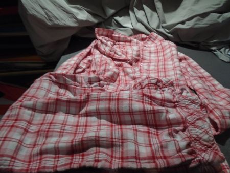 Pyjama ca. Grösse S, rot/weiss/rosa karriert