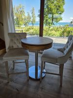 Tresen/Barhocker mit Ring und Nieten 2 Stk. beige