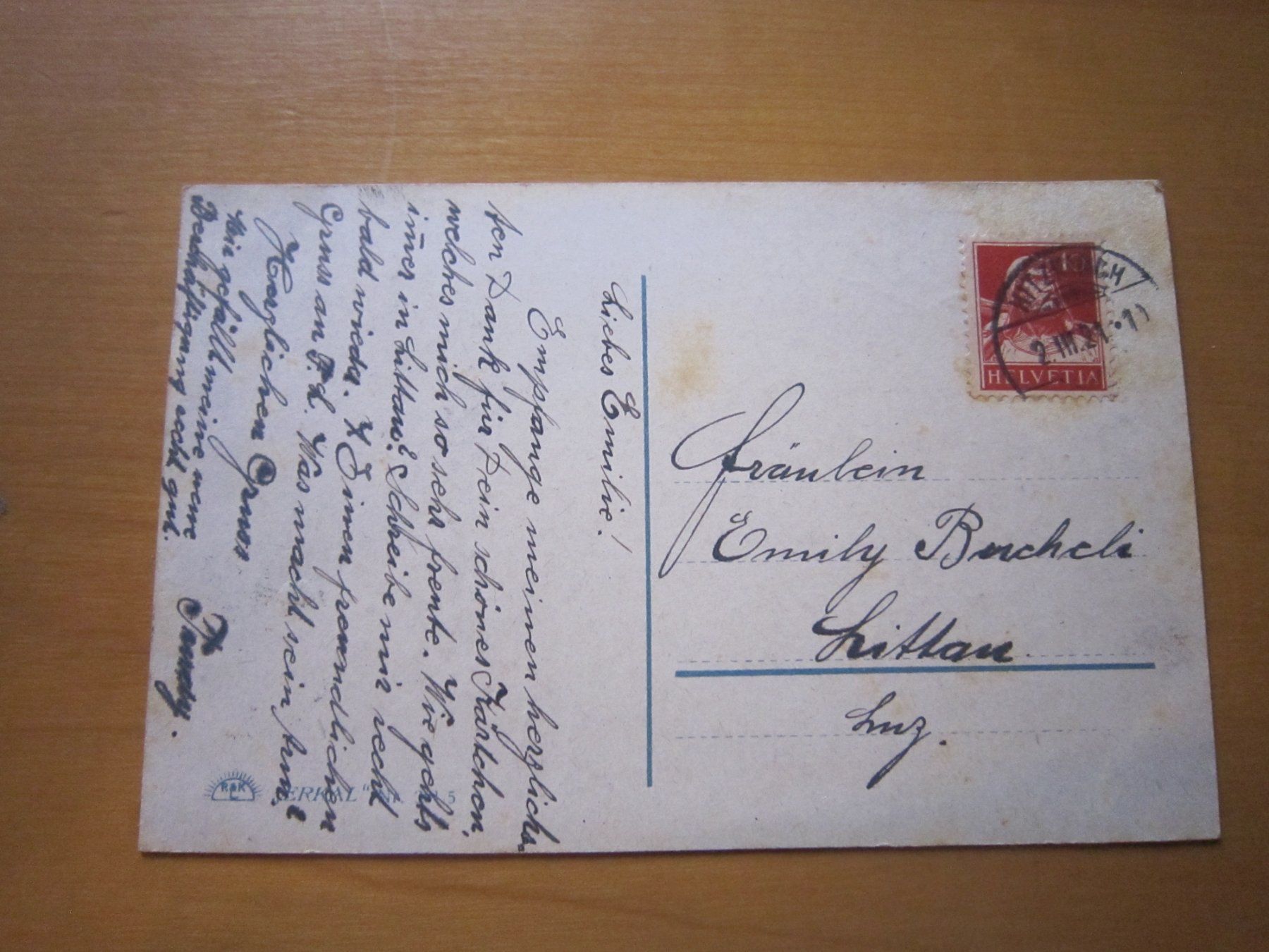 Cartoline postali: No 4 Postkarte DAME 1921 Hitzkirch – Usato da Gordola venduto da Polentaefung 1
