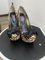 Scarpe con tacco T.U.K. maculate con fiocco nere taglia 38