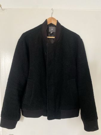 Veste homme H&M noire en laine mélangée, taille XL