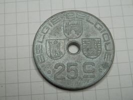 Belgien 25 Centime, 1942 Legende - 'BELGIE - BELGIQUE'