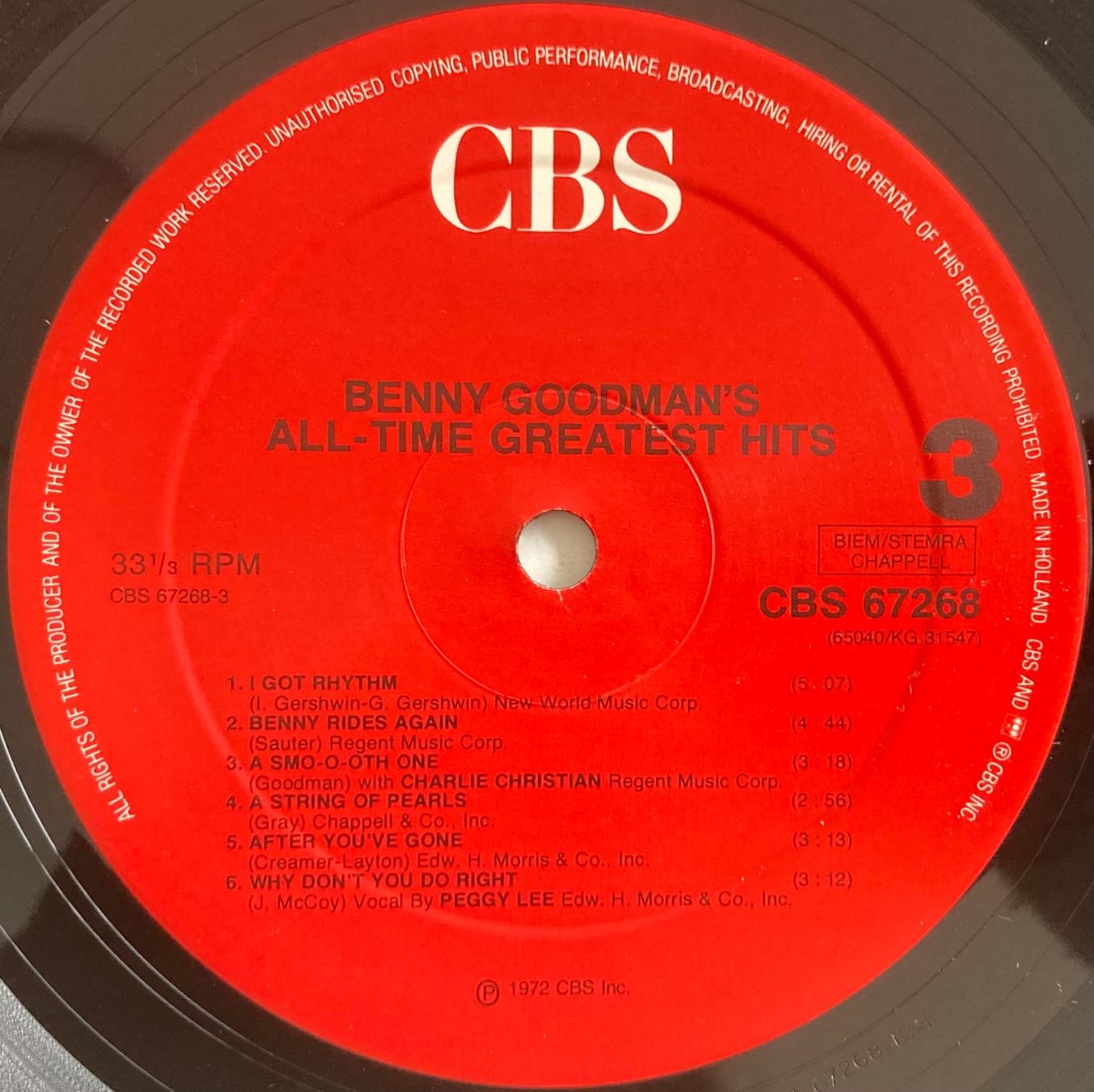 Dischi in vinile: BENNY GOODMAN - ALL-TIME GREATEST HITS – Usato da Poliez-Pittet venduto da Newtown-Records 3