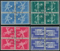 1960 - Kehrdrucke - Viererblock - ET Voll Stempel - deutsch