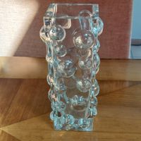 Vintage Bubbles Vase, Kristallglas (?), 70er Jahre