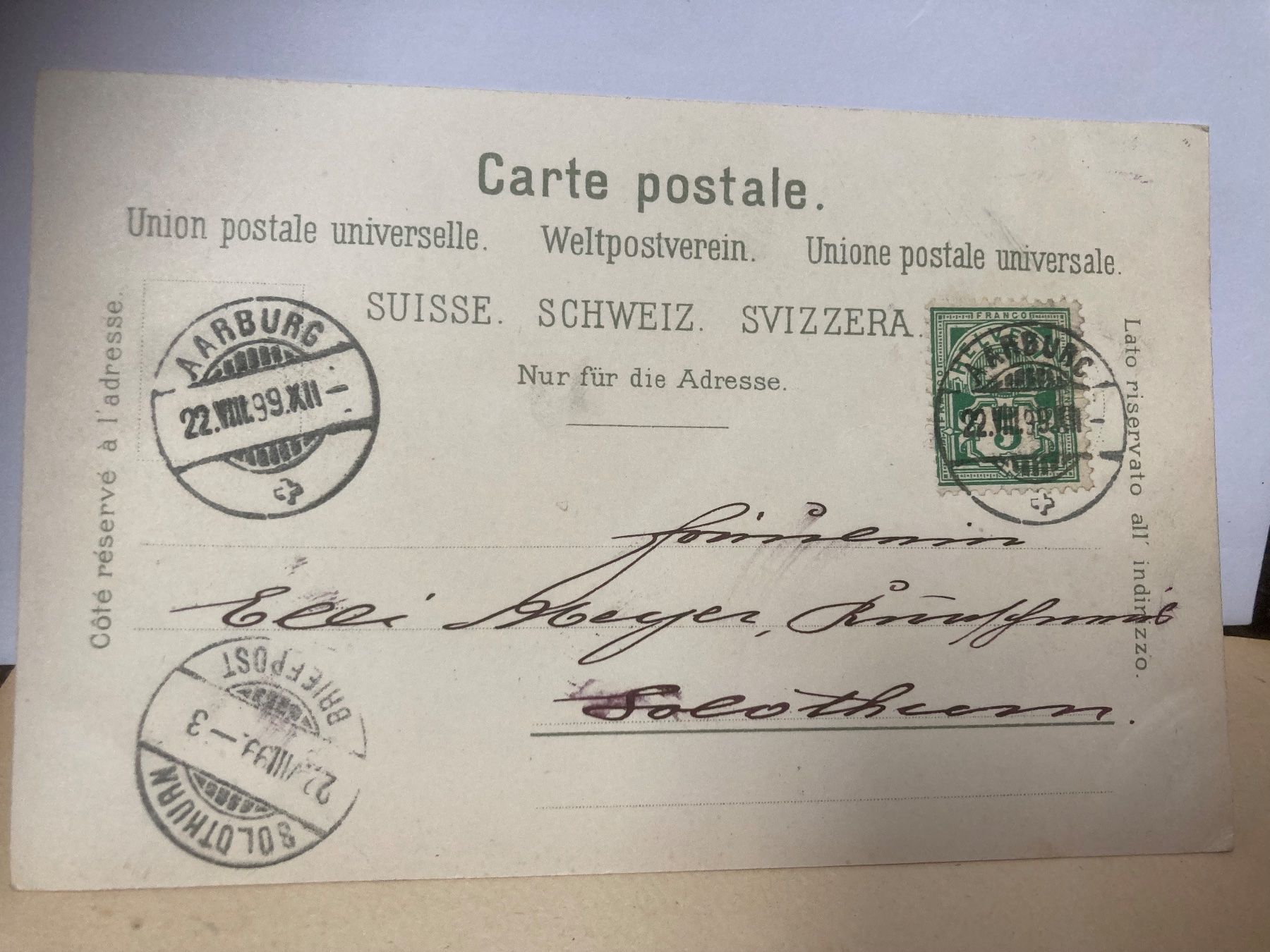 Ansichtskarten: antike Postkarte - Gruss aus Olten – Gebraucht aus zürich von papalapa 2