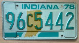 US Nummernschild Indiana 1978 96c542