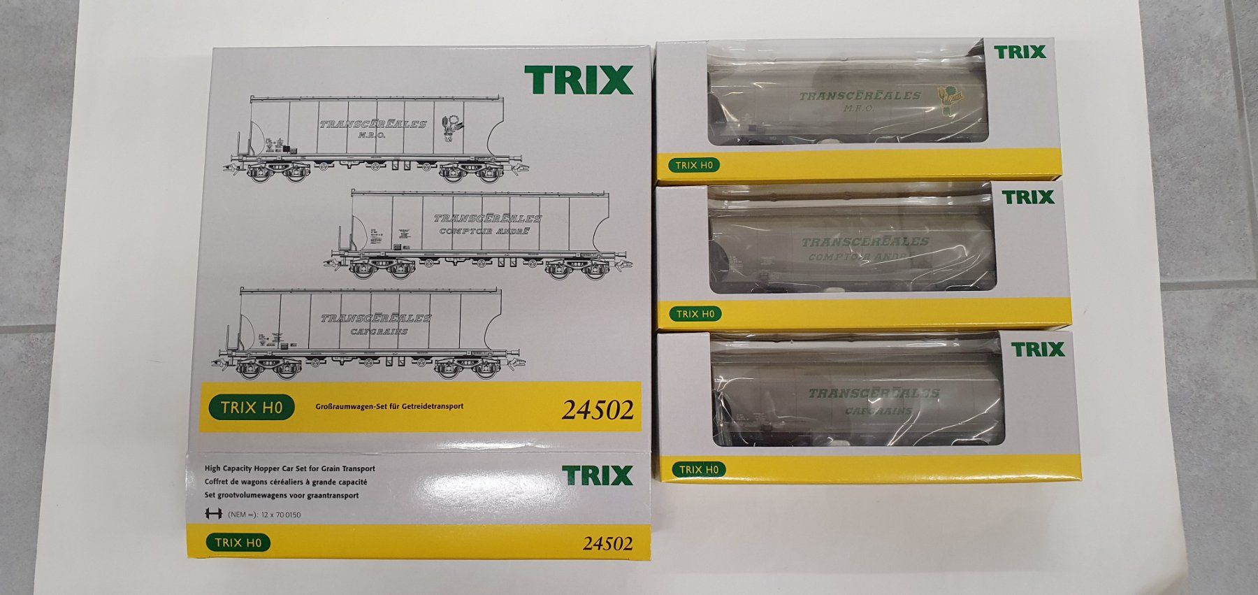 Trix Modellini di ferrovie: TRIX 24502 Set SNCF Getreidesilowagen – Nuovo e nell'imballaggio originale da Würenlos venduto da juruth