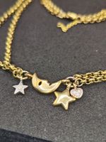 Vintage vergoldete Halskette Collier schmucksteine Top