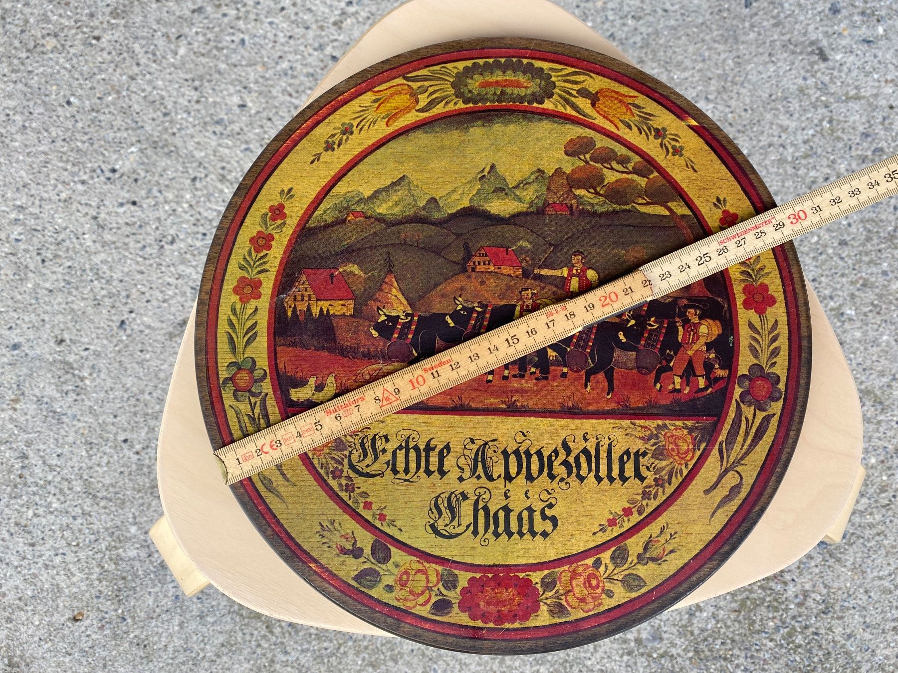 Campanacci mucche: schöner Holzteller Appenzeller Käse – Usato da Feldbach venduto da Olive1 9